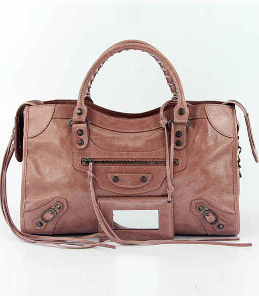 Balenciaga Motorcycle City Bag in Brown Leather Oil (Copper Nail